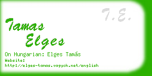 tamas elges business card